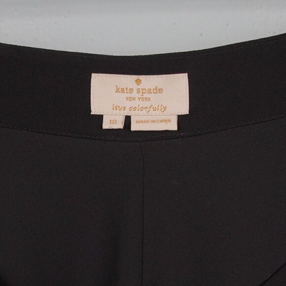Kate Spade black 100% silk fluid culotte-10 - Picture 6 of 6